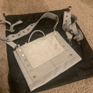 Hammitt Craig convertible backpack/clutch/crossbody GUC! Mist buff/snake.